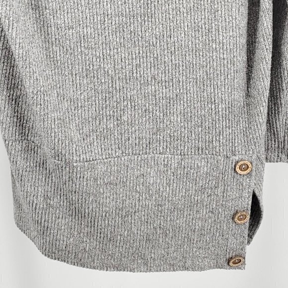 143 Story by Line Up Slouchy Rib Cowl Neck Long Sleeve Tunic Top M Gray - Picture 6 of 16